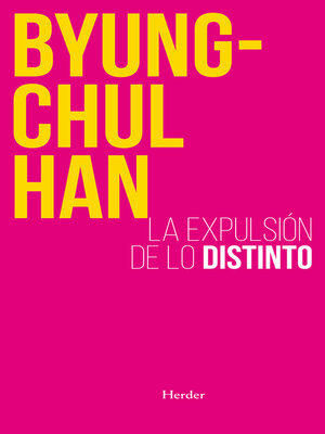 cover image of La expulsión de lo distinto (nueva ed.)